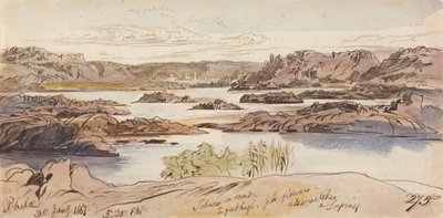 Philae, 5:20 pm, 30 January 1867 by Edward Lear
